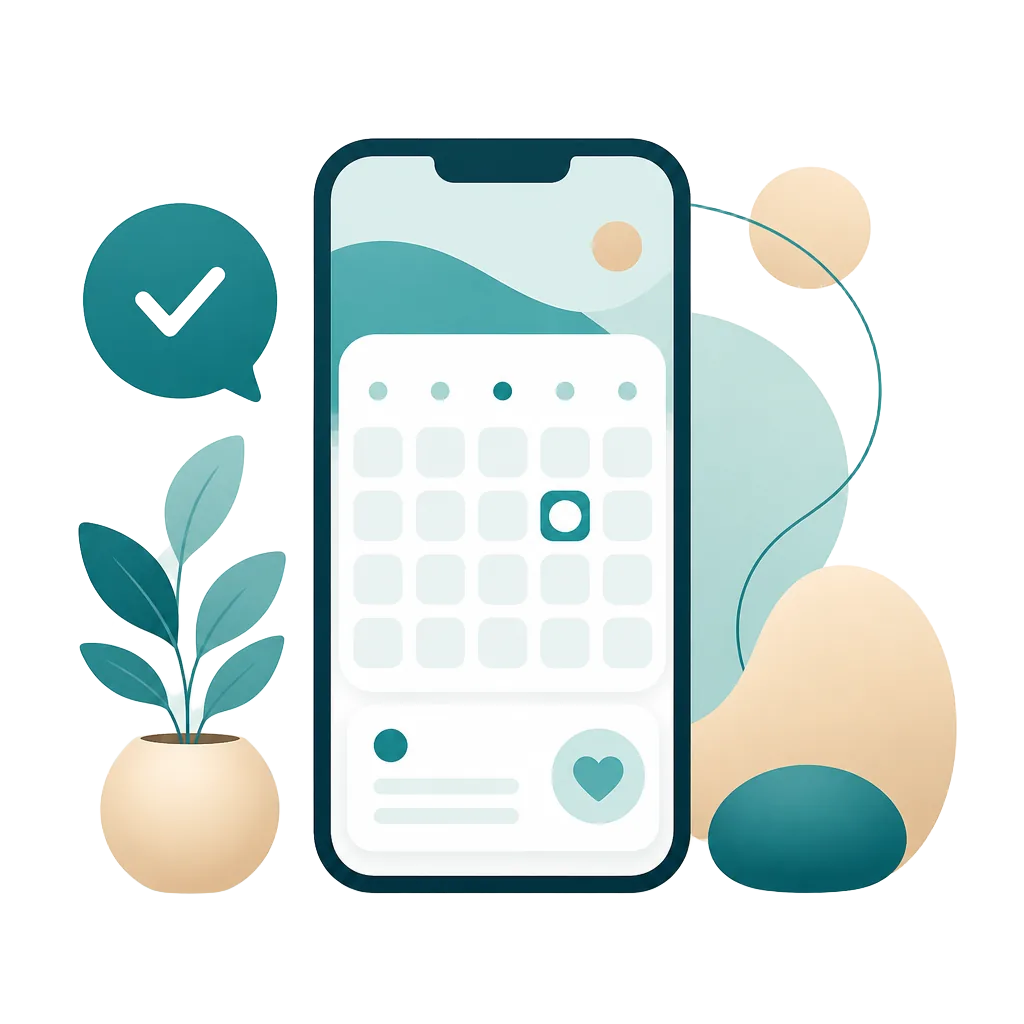 Online-Terminbuchung auf dem Smartphone mit bestätigtem Termin.